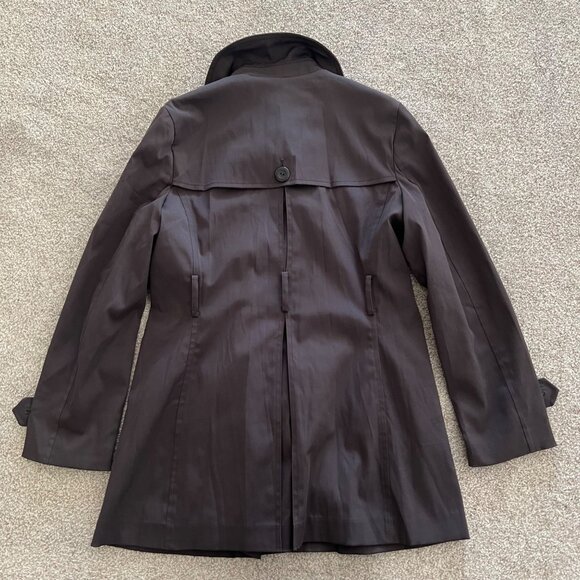 AB Studio Chic Minimalist Double Breasted Dark Gray Belted Overcoat Size 6 NWOT - Picture 8 of 11